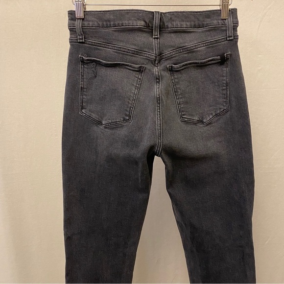 Joe’s Jeans 27 The Honor High Rise Jeans Vintage Straight Archaic Black Fray Hem - Picture 6 of 16